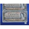 Image 2 : (3) 1954 Canada 100 Dollar Bills