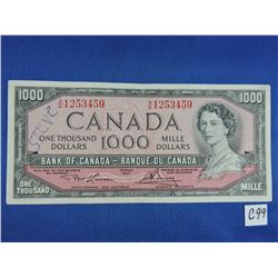 1954 Canada 1000 Dollar Bills