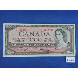 1954 Canada 1000 Dollar Bills