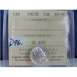 1903H Canadian 10 Cent Coin