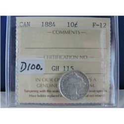 1884 Canadian 10 Cent Coin