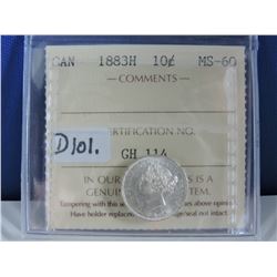 1883H Canadian 10 Cent Coin