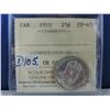 Image 1 : 1910 Canadian 25 Cent Coin