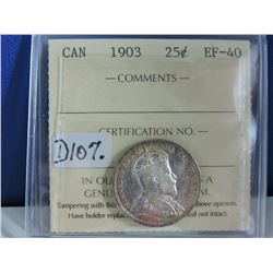 1903 Canadian 25 Cent Coin