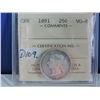 Image 1 : 1891 Canadian 25 Cent Coin