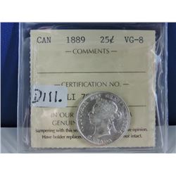 1889 Canadian 25 Cent Coin