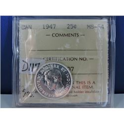 1947 Canadian 25 Cent Coin