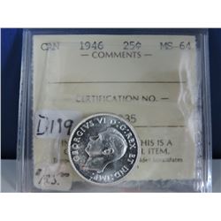 1946 Canadian 25 Cent Coin