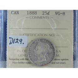 1888 Canadian 25 Cent Coin