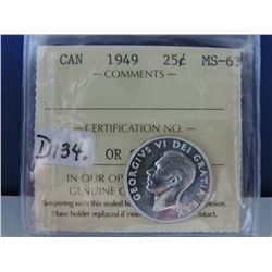 1949 Canadian 25 Cent Coin