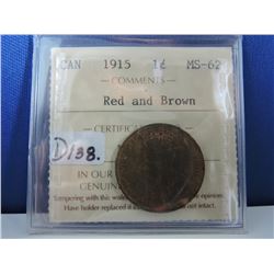 1915 (Red & Brown) Canadian 1 Cent Coin