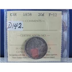 1858 Canadian 20 Cent Coin