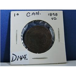1858 Canadian 1 Cent Coin