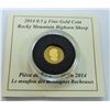 Image 2 : CANADA-2014 25 CENT PROOF GOLD BIGHORN