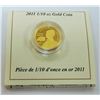 Image 1 : CANADA-2011 $5 PROOF GOLD