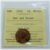 Image 1 : CANADA- CENT, 1924 ICCS MS63 RED AND BROWN
