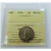 Image 1 : CANADA-5 CENT, 1924, ICCS MS63