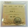 Image 1 : CANADA-10 CENT, 1870 WIDE O, ICCS EF40