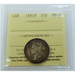 CANADA-25 CENT, 1881H ICCSVF20