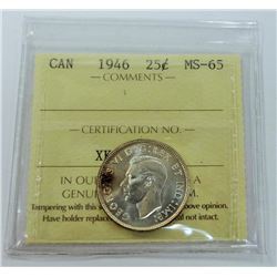 CANADA-25 CENT, 1946 ICCS MS65