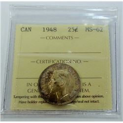CANADA-25 CENT, 1948 ICCS MS62