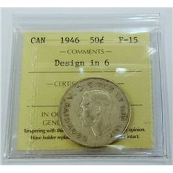 CANADA-50 CENT, 1946 DES, ICCS F15