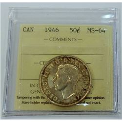CANADA-50 CENT, 1946 ICCS  MS64