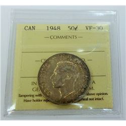 CANADA-50 CENT, 1948 ICCS VF30