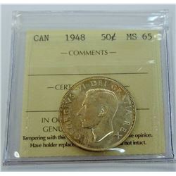 CANADA-50 CENT, 1948 ICCS MS65