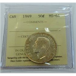 CANADA-50 CENT, 1949 ICCS MS64
