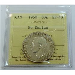 CANADA-50 CENT, 1950 NO DES, ICCS EF40
