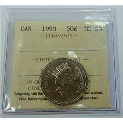 CANADA-50 CENT, 1993 ICCS MS65