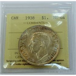 CANADA-$1, 1938 ICCS MS64
