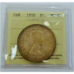 CANADA-$1, 1958 ICCS MS65