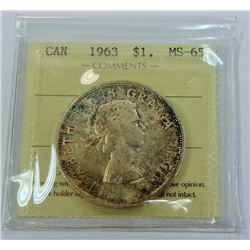 CANADA-$1, 1963 ICCS MS65