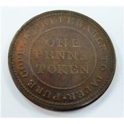 TOKEN-1814 NOVA SCOTIA,  NS-20B3, 1 CENT, VG