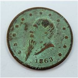 TOKEN-CIVIL WAR TOKEN, 1863 GUSTAVUS LINDENMUELLER