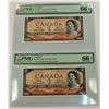 Image 1 : BANK OF CANADA-$2 1954, DEVIL FACE, CONSEC PAIR