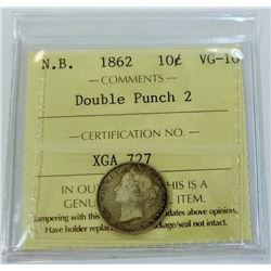 NEW BUNSWICK-10 CENT 1862 ICCS VG10