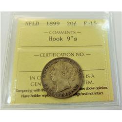 NEWFOUNDLAND-20 CENT 1899 HOOK 9'S