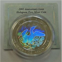 MINT PRODUCT-2002 HOLORAM LOON, PURE SILVER