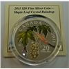 Image 1 : MINT PRODUCT-2011 $20 SILVER MAPLE LEAF WITH CRYSTAL RAINDROP