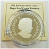 Image 2 : MINT PRODUCT-2011 $20 SILVER MAPLE LEAF WITH CRYSTAL RAINDROP