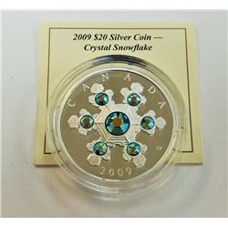 MINT PRODUCT-2009 $20 SILVER SNOWFLAKE WITH CRYSTALS