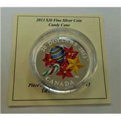 MINT PRODUCT-2013 $20 SILVER  VENITIAN GLASS CANDY CANE