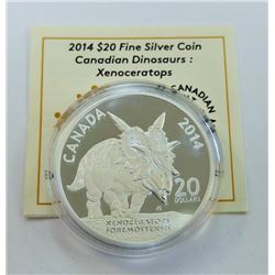MINT PRODUCT-2014 $20 FINE SILVER DINOSAUR: XENOCERATOPS