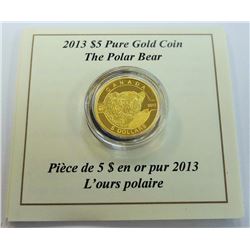 MINT PRODUCT-$5 2013 PURE GOLD POLAR BEAR