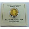 Image 3 : MINT PRODUCT-$5 2013 PURE GOLD POLAR BEAR