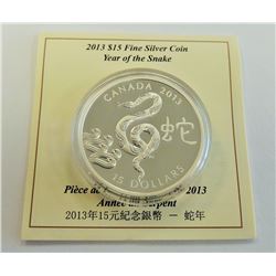 MINT PRODUCT-2013 $15 SILVER YEAR OF THE SNAKE