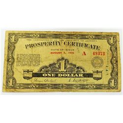 ALBERTA PROSPERITY CERTIFICATE 1936